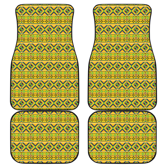 Asante Kente Pattern Print Front and Back Car Floor Mats