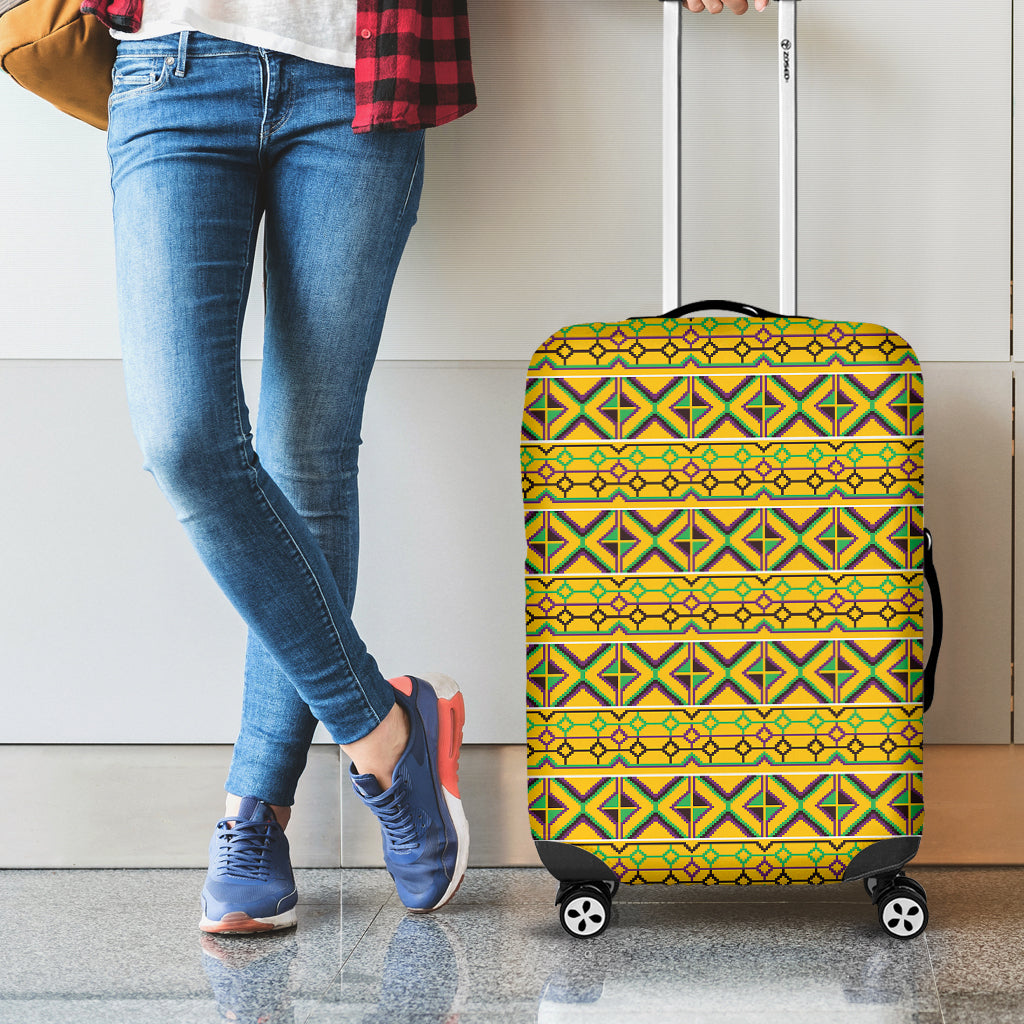 Asante Kente Pattern Print Luggage Cover