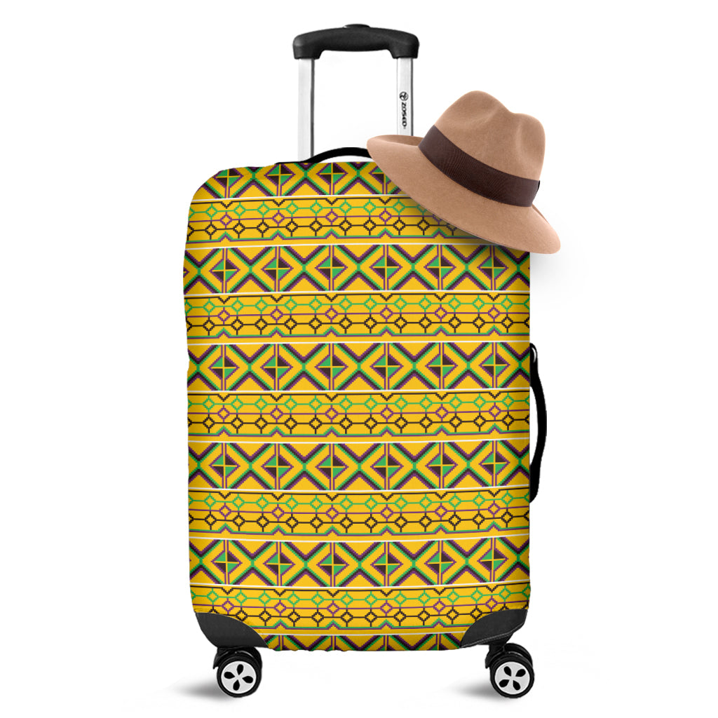 Asante Kente Pattern Print Luggage Cover