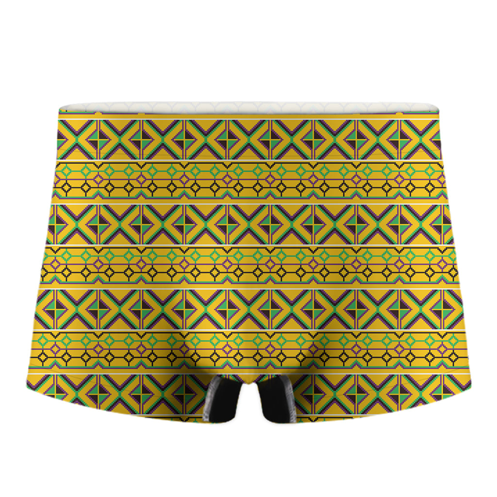 Asante Kente Pattern Print Men's Boxer Briefs