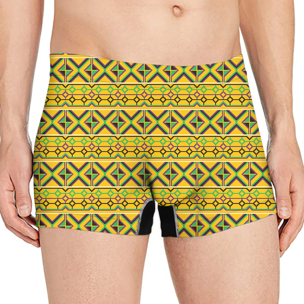Asante Kente Pattern Print Men's Boxer Briefs