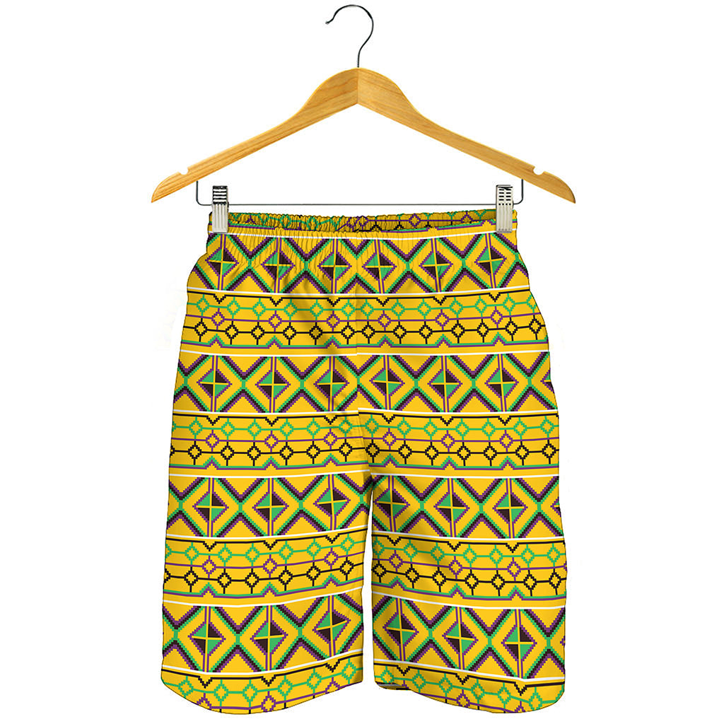 Asante Kente Pattern Print Men's Shorts