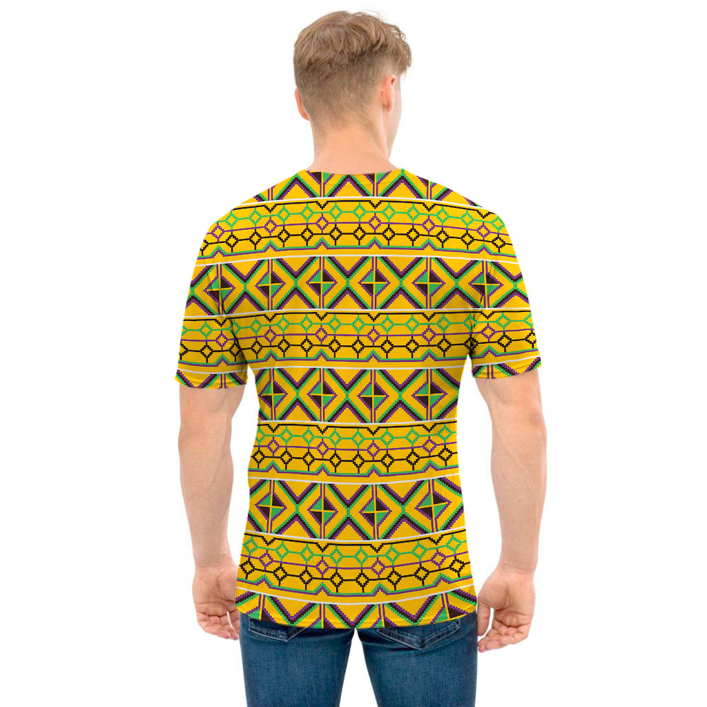 Asante Kente Pattern Print Men's T-Shirt