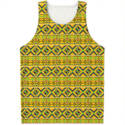 Asante Kente Pattern Print Men's Tank Top