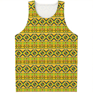 Asante Kente Pattern Print Men's Tank Top