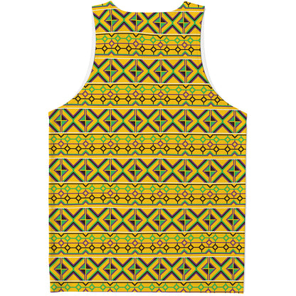 Asante Kente Pattern Print Men's Tank Top