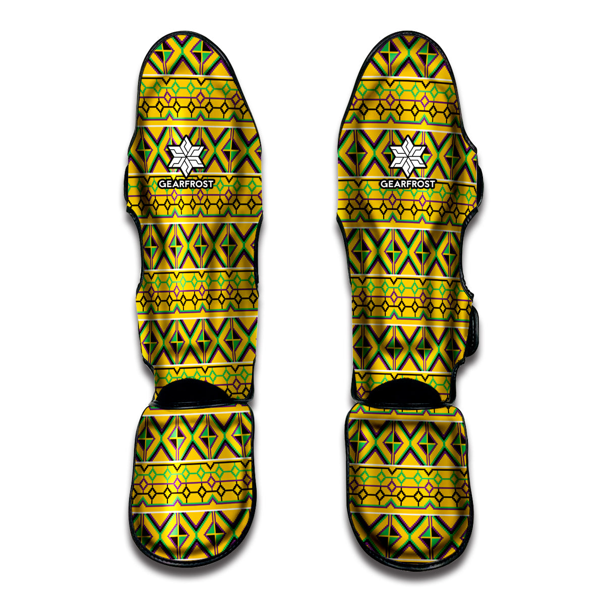 Asante Kente Pattern Print Muay Thai Shin Guard