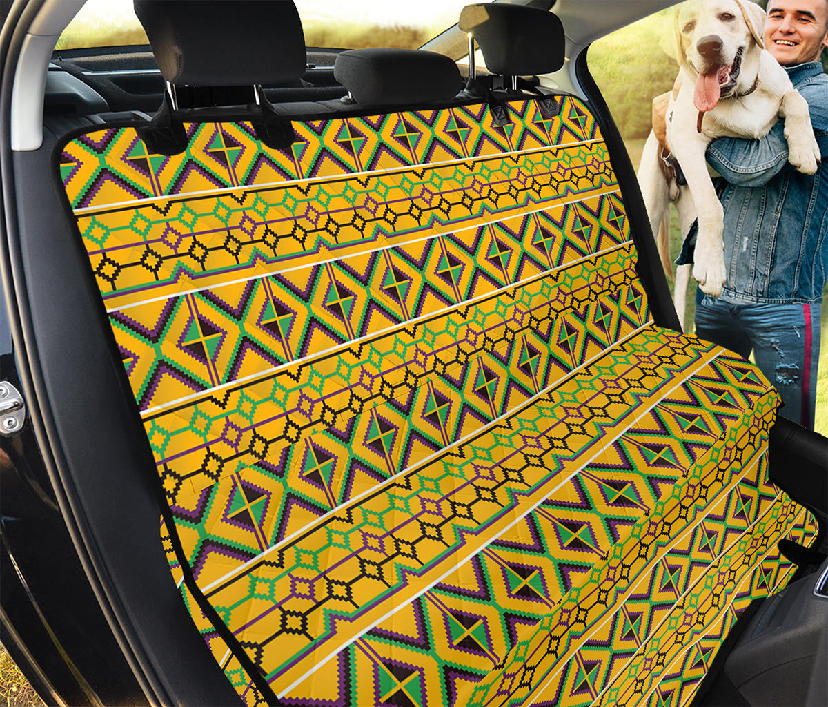Asante Kente Pattern Print Pet Car Back Seat Cover
