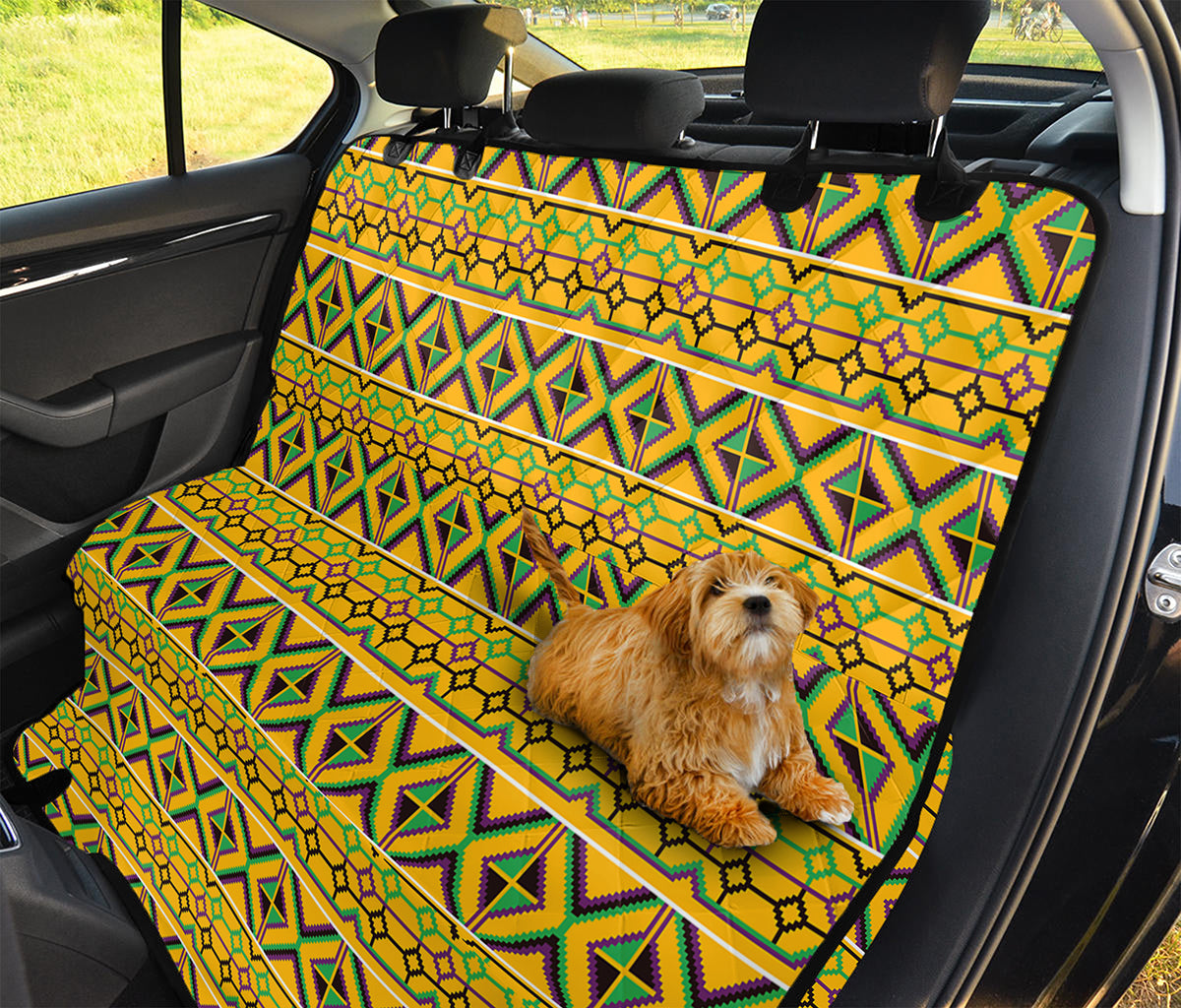 Asante Kente Pattern Print Pet Car Back Seat Cover