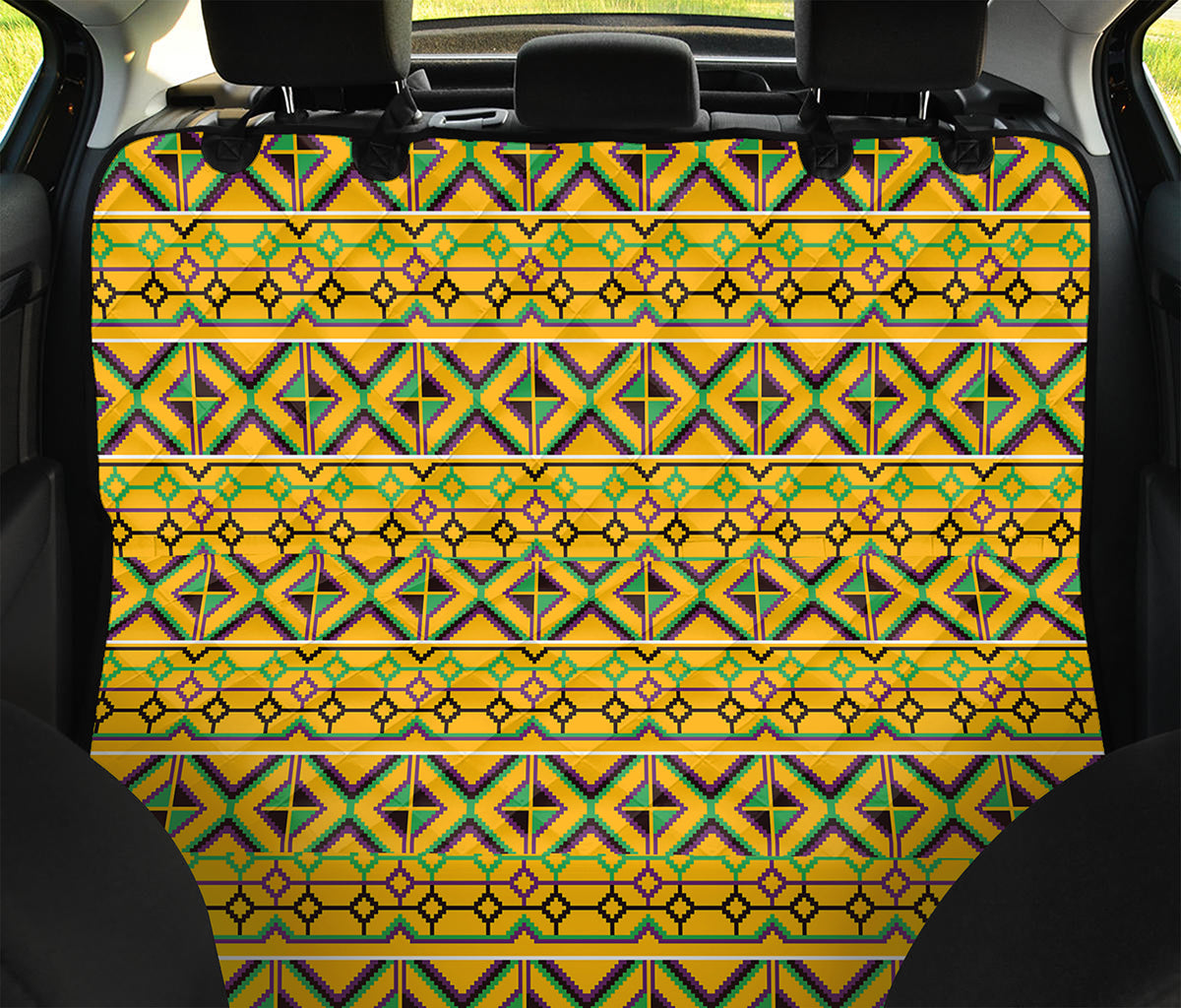 Asante Kente Pattern Print Pet Car Back Seat Cover
