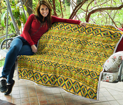 Asante Kente Pattern Print Quilt