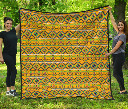 Asante Kente Pattern Print Quilt