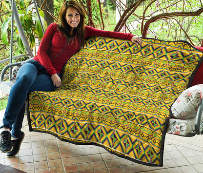 Asante Kente Pattern Print Quilt