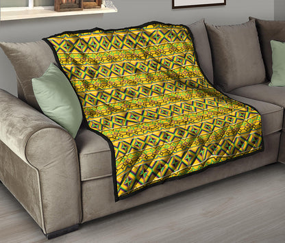Asante Kente Pattern Print Quilt