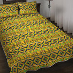 Asante Kente Pattern Print Quilt Bed Set