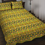 Asante Kente Pattern Print Quilt Bed Set