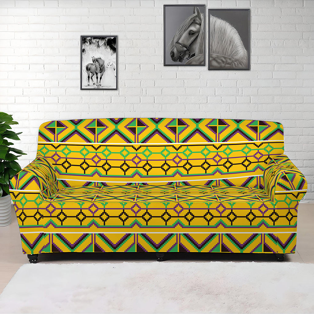 Asante Kente Pattern Print Sofa Cover