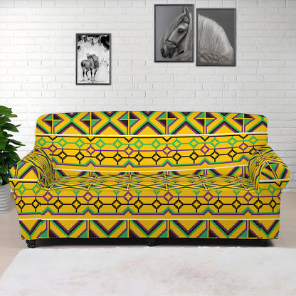 Asante Kente Pattern Print Sofa Cover