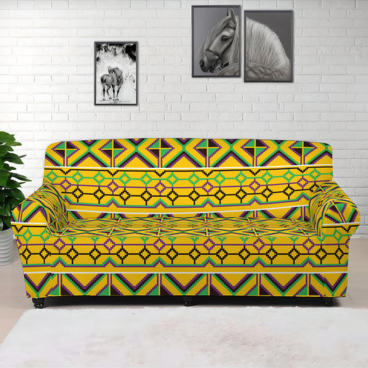 Asante Kente Pattern Print Sofa Cover