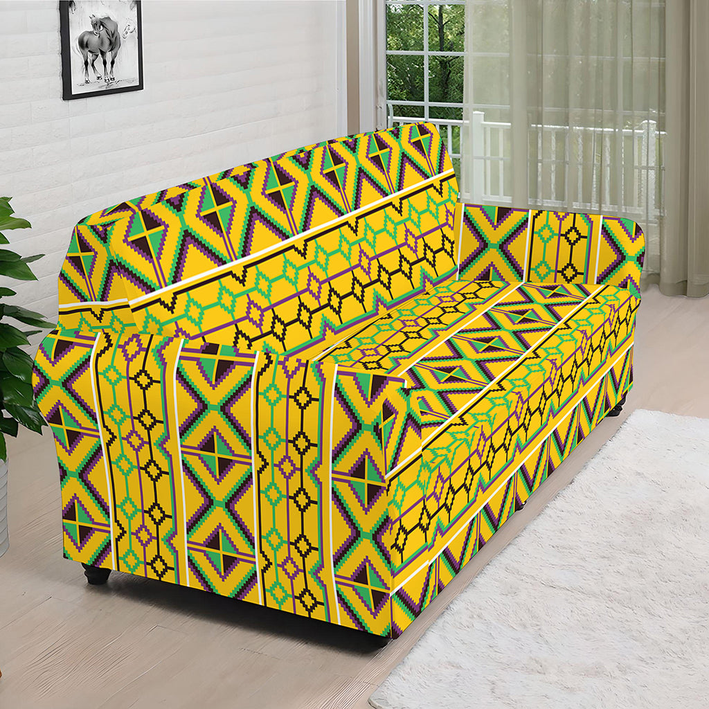 Asante Kente Pattern Print Sofa Cover