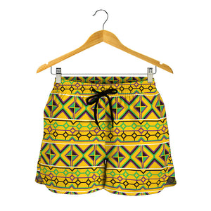 Asante Kente Pattern Print Women's Shorts