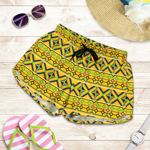 Asante Kente Pattern Print Women's Shorts