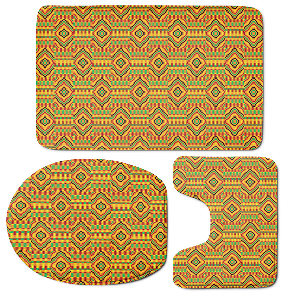 Ashanti Kente Pattern Print 3 Piece Bath Mat Set