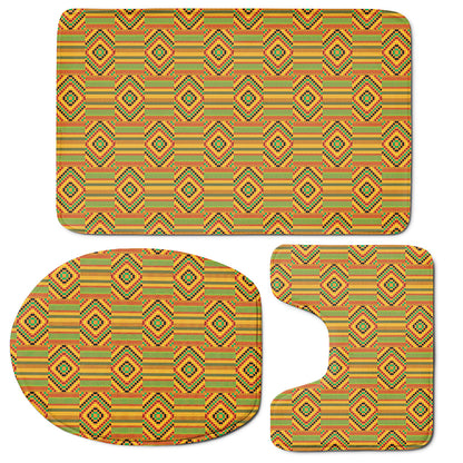 Ashanti Kente Pattern Print 3 Piece Bath Mat Set
