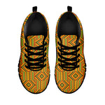 Ashanti Kente Pattern Print Black Sneakers