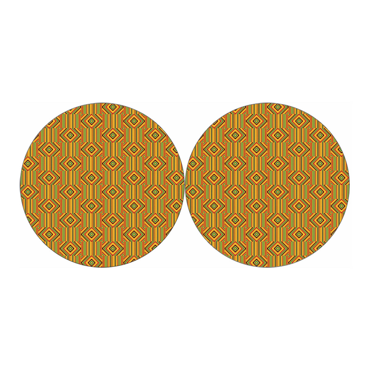 Ashanti Kente Pattern Print Car Coasters