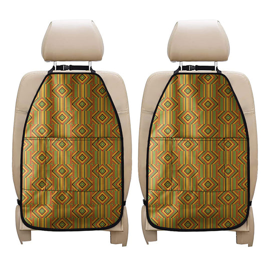 Ashanti Kente Pattern Print Car Seat Organizers