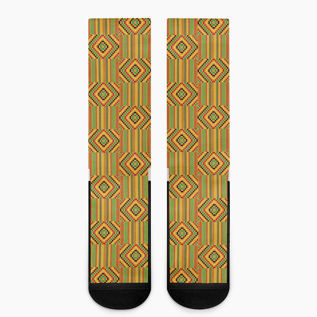 Ashanti Kente Pattern Print Crew Socks