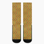 Ashanti Kente Pattern Print Crew Socks