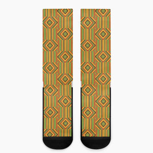 Ashanti Kente Pattern Print Crew Socks