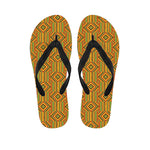 Ashanti Kente Pattern Print Flip Flops