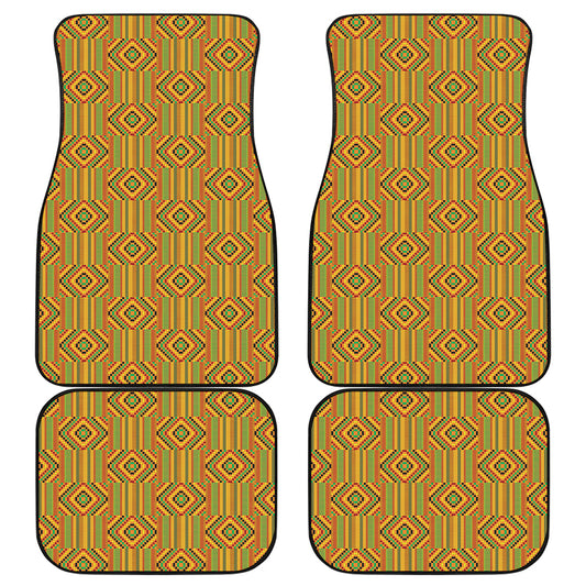 Ashanti Kente Pattern Print Front and Back Car Floor Mats
