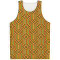 Ashanti Kente Pattern Print Men's Tank Top