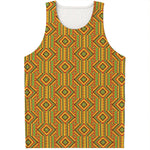 Ashanti Kente Pattern Print Men's Tank Top