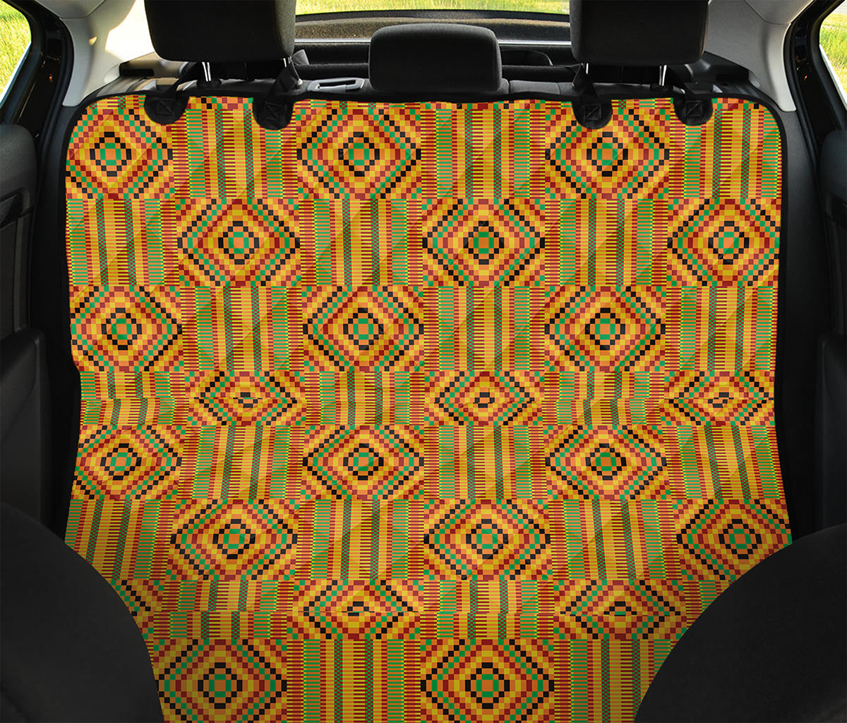 Ashanti Kente Pattern Print Pet Car Back Seat Cover