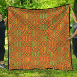 Ashanti Kente Pattern Print Quilt