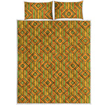 Ashanti Kente Pattern Print Quilt Bed Set