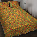 Ashanti Kente Pattern Print Quilt Bed Set
