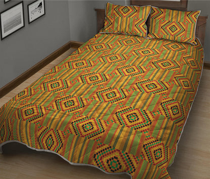 Ashanti Kente Pattern Print Quilt Bed Set