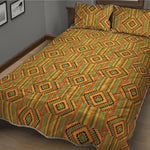 Ashanti Kente Pattern Print Quilt Bed Set