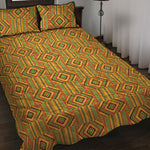 Ashanti Kente Pattern Print Quilt Bed Set