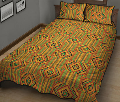 Ashanti Kente Pattern Print Quilt Bed Set