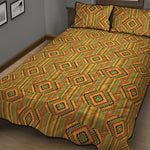Ashanti Kente Pattern Print Quilt Bed Set