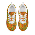 Ashanti Kente Pattern Print White Sneakers