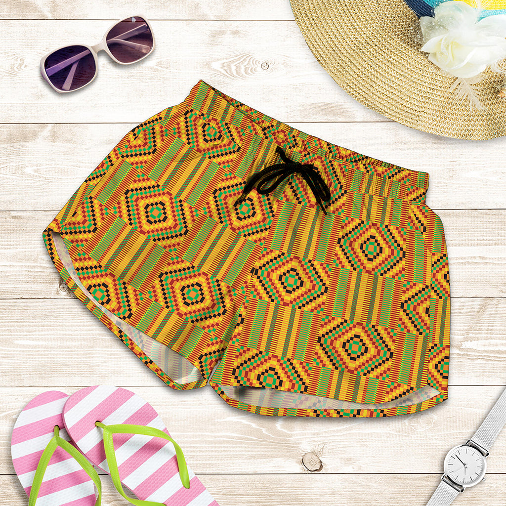Ashanti Kente Pattern Print Women's Shorts