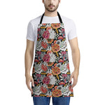 Asian Chrysanthemum Pattern Print Apron